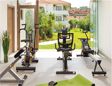 Garden room used as a private home gym