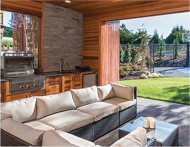 Garden room used as a leisure and lounge space
